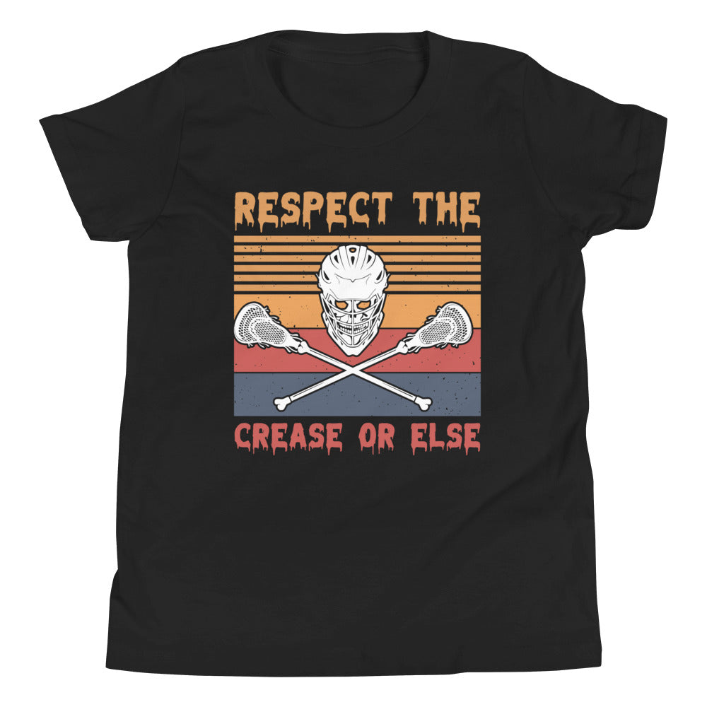 Halloween Lacrosse Skull Respect the Crease Tee