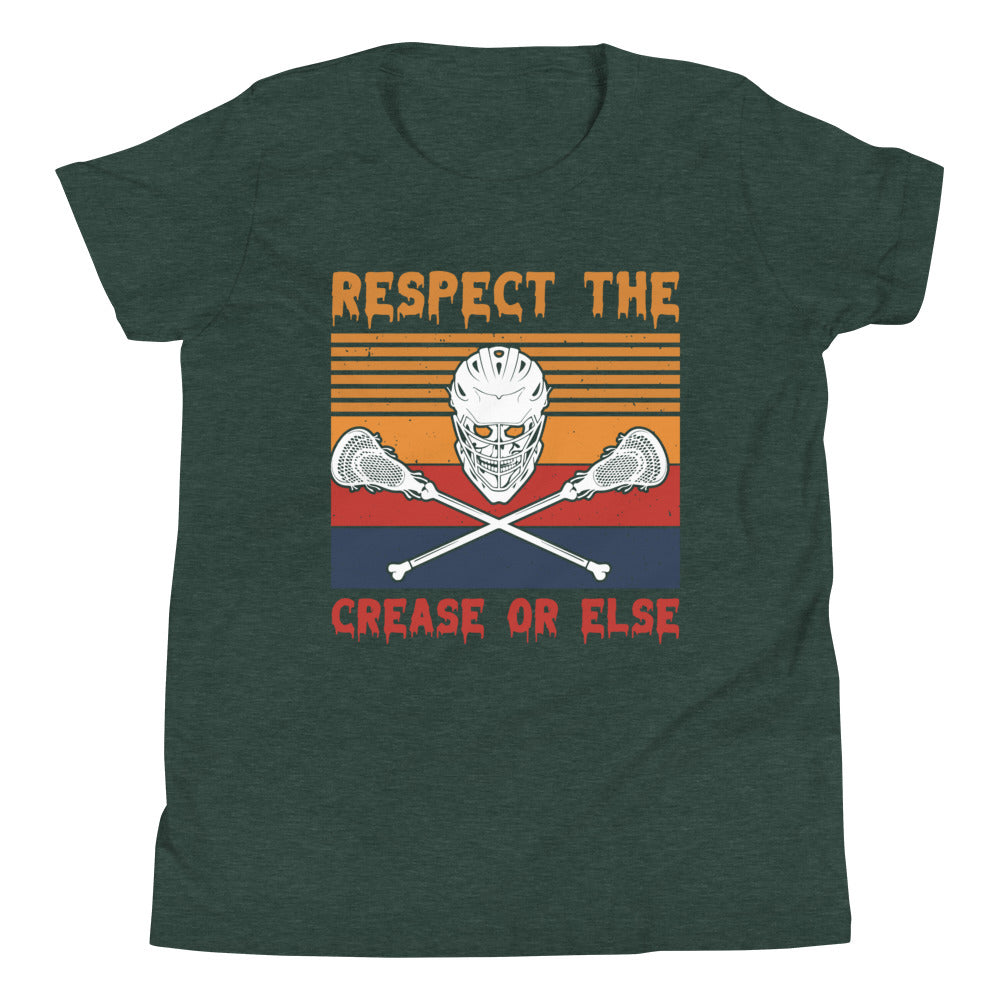 Halloween Lacrosse Skull Respect the Crease Tee