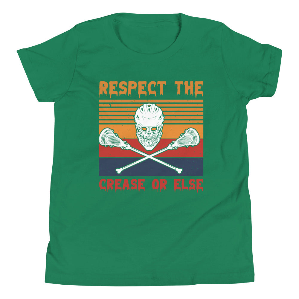 Halloween Lacrosse Skull Respect the Crease Tee